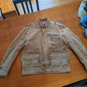 Suede leather jacket with pockets vintage